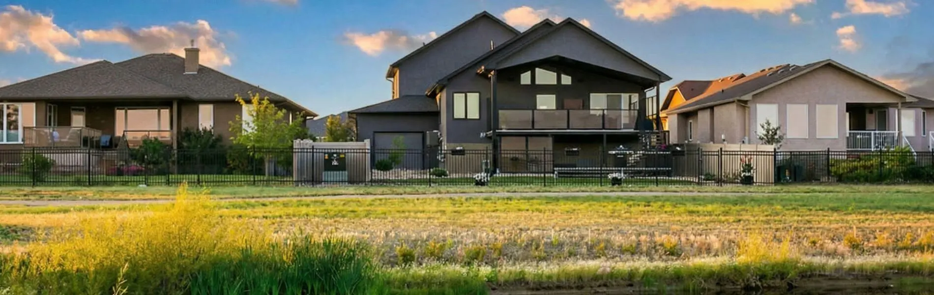 Luxury custom estate homes backing the environmental reserve in The Creeks, Regina